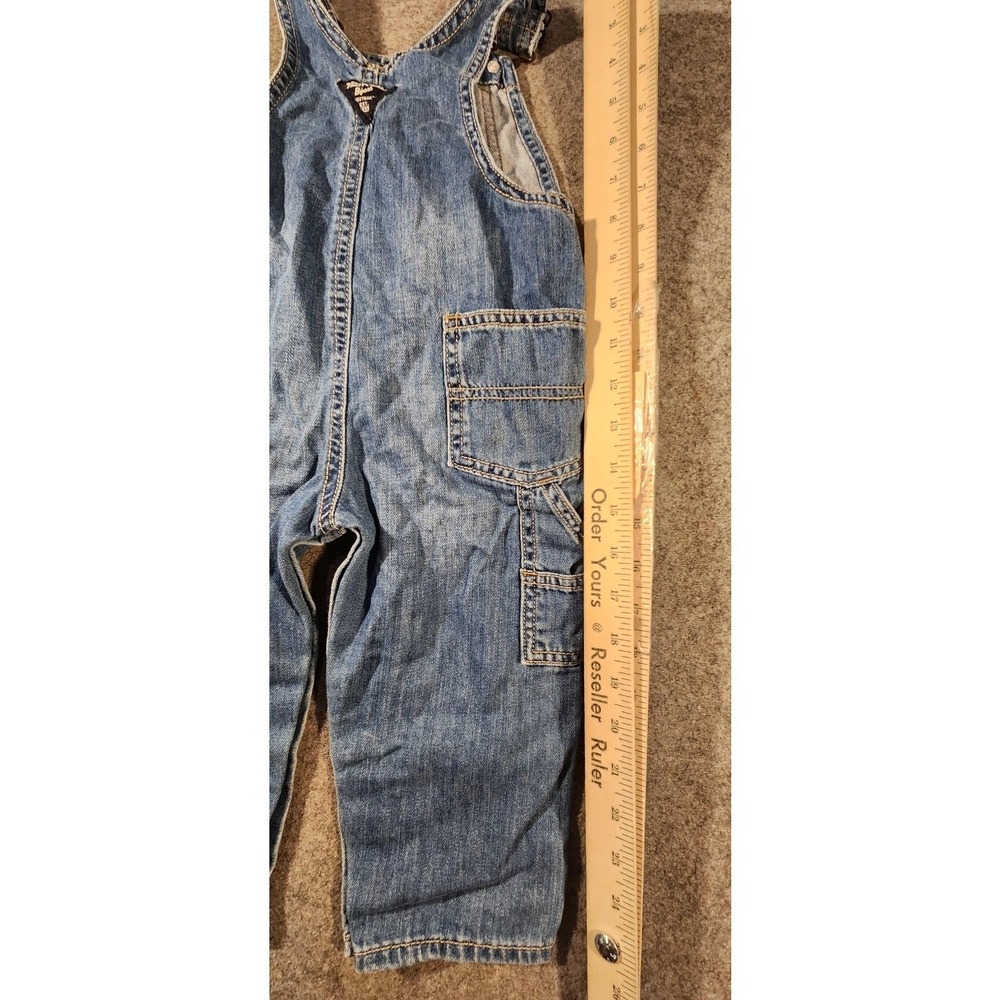 OshKoshVintage B'gosh Overalls Boys 24M Blue Denim Cargo Utility Adjustable - Picture 8 of 14